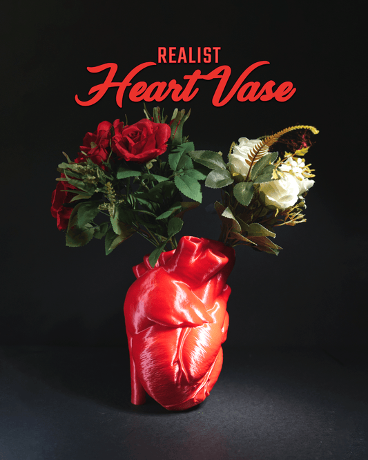 realistic heart vase